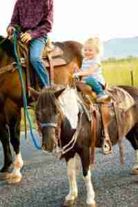 kid riding mini horse